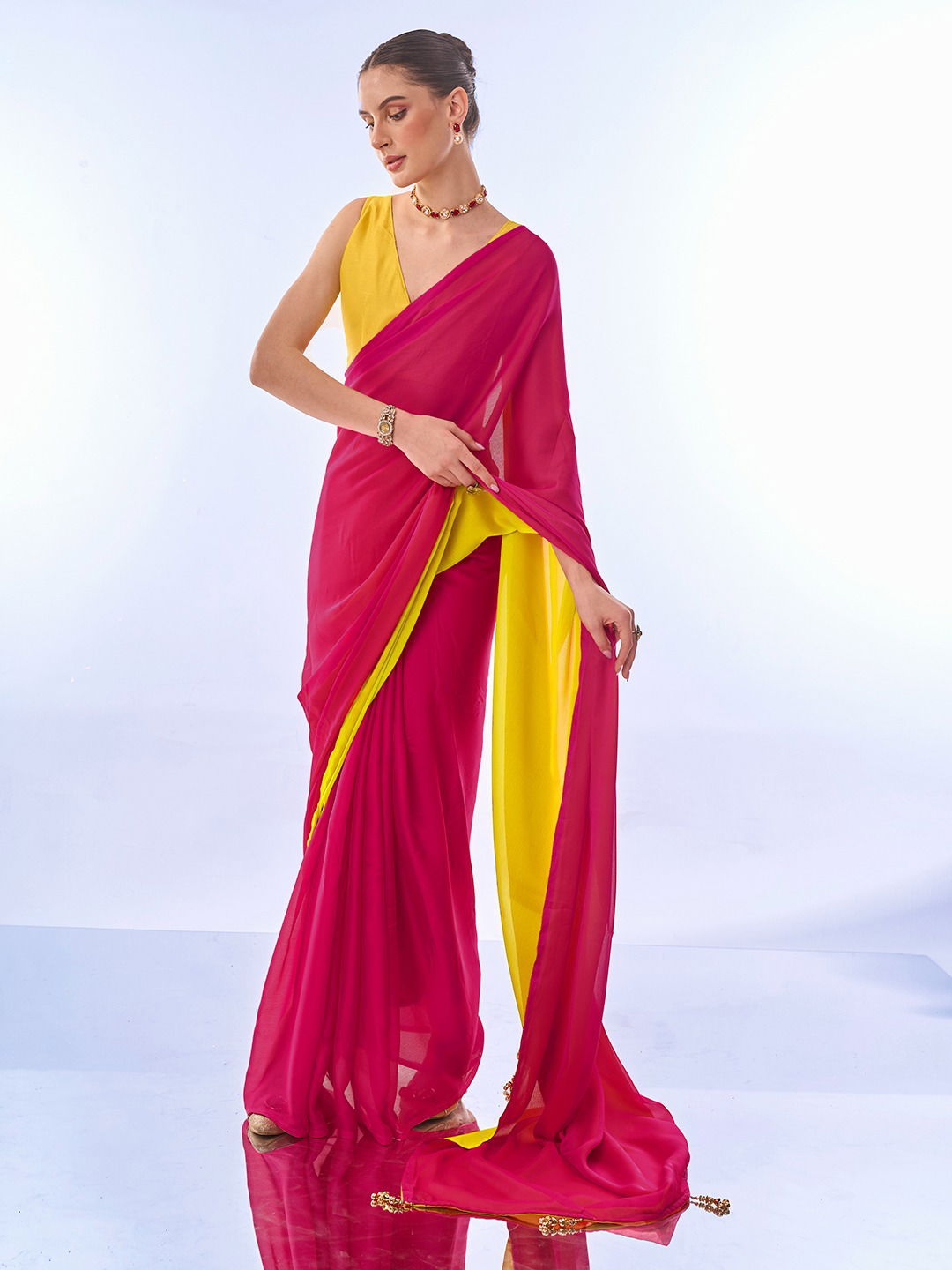 Laxminam OP 490 Rangoli Plain Chiffon Party Wear Sarees Wholesale Shop In Surat	
